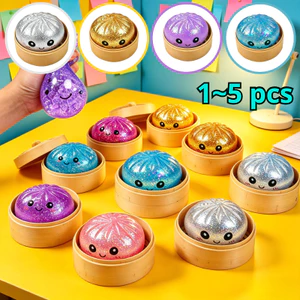 Đồ chơi bóp Bun hấp lấp lánh nhiều màu có hộp hấp Quà tặng hoàn hảo & Gói ủng hộ 1-5 s