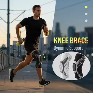 DARON Shin Defender, Miếng đệm đầu gối núm chống trượt có thể điều chỉnh, Hỗ trợ lò xo thoáng khí chuyên nghiệp Nẹp đầu gối thể thao mỏng Chạy bộ