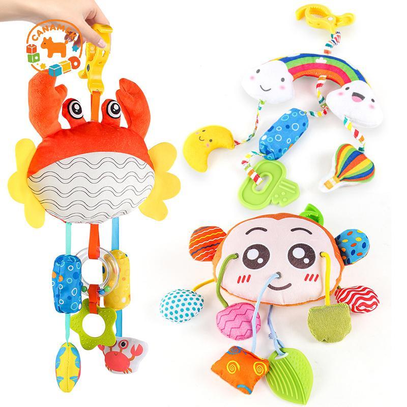 Đồ chơi ghế ô tô CANAMEK cho bé 0-6 tháng tuổi, Đồ chơi xe đẩy có kẹp tiện lợi, Đồ chơi ghế ô tô treo phụ kiện cho bé, Chuông tích hợp CSF
