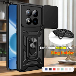 Vỏ trượt Ống kính máy ảnh cho Redmi Note 15 14 Pro + Plus Note15 ProPlus 5G 4G Vỏ điện thoại chống sốc Giá đỡ vòng Stent Push Vỏ bảo vệ camera Ốp lưng