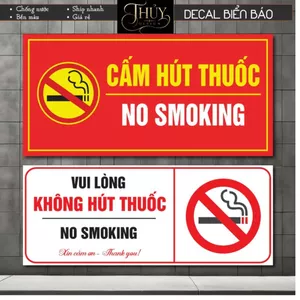 Decal Dán Biển Báo Cấm Hút Thuốc chống nước dán trang trí tường, dán quán trà sữa, cà phê, quán ăn. BB04