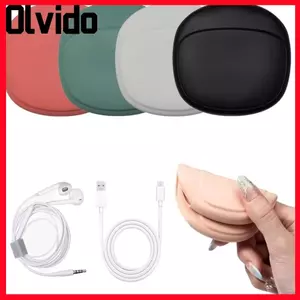 Hộp lưu trữ tai nghe OLVIDO, Tai nghe đĩa U di động, Silicone Mini Dễ thương Son môi Bảo quản Phụ kiện Tổ chức