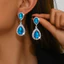 Ánh Sáng Sang Trọng Pha Lê Zircon Cô Dâu Bông Tai Cưới Thời Trang Niche Kim Cương Giọt Nước Bông Tai Nữ Hàng Có Sẵn QEA3