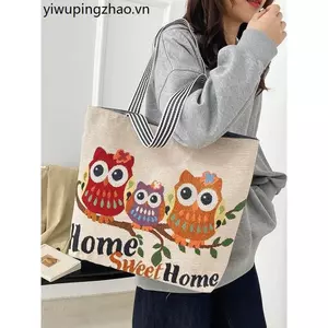 Túi Tote du lịch mùa hè Túi vải lớn hoạt hình dành cho sinh viên