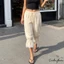 Quần nở hoa nữ in hoa Dây rút eo Pantaloons Ren Trim chắp vá Chuông đáy Quần Capri