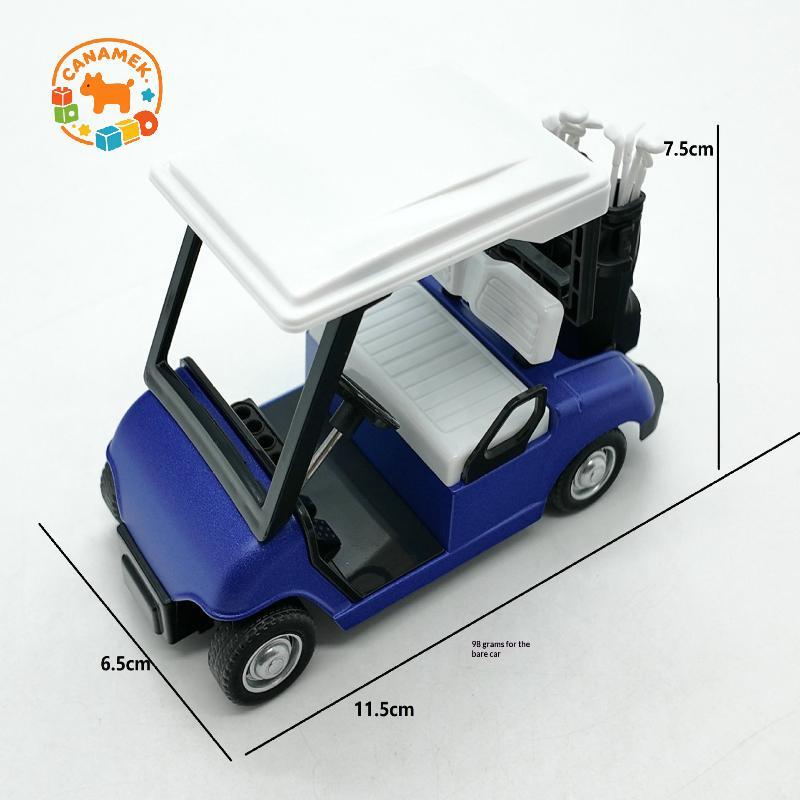 CANAMEK 1 Cái Hợp Kim Vận Chuyển Quà Tặng Xe Golf Mini Kim Loại Kéo Ba Xe Hành Động Tỉ Lệ 1: 20 Golfcart Pullba Xe Trang Trí Bánh CSF