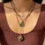 Vòng cổ đính cườm Boho có mặt dây chuyền - Trang sức cổ điển có thể điều chỉnh dành cho nữ