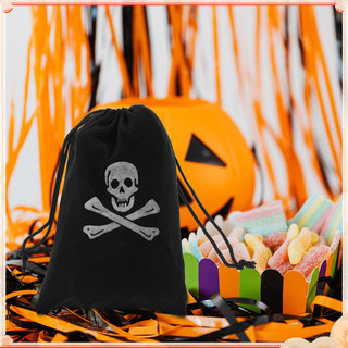 30 Chiếc Túi Trang Trí Tiệc Halloween Túi Goodie Cướp Biển Dây Rút Túi Vàng