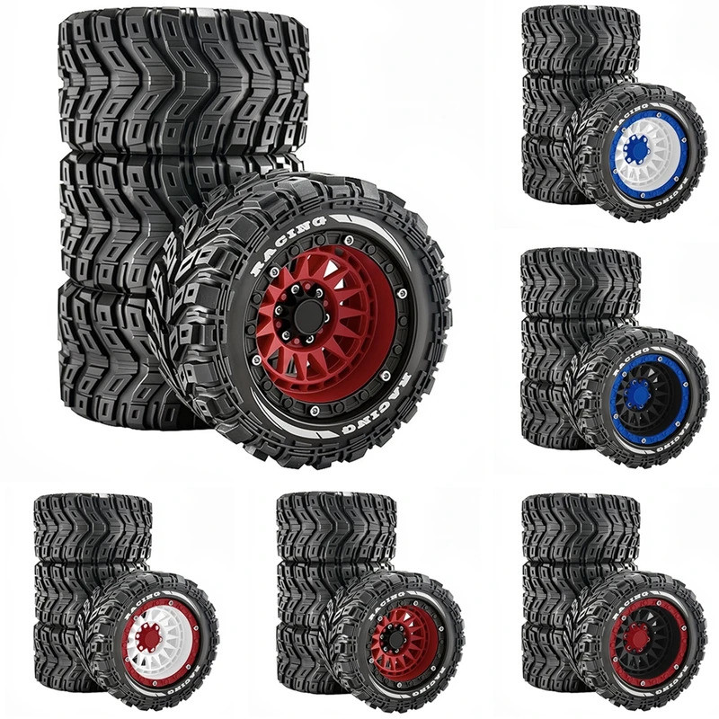 4 90mm 12mm Hex Lốp Cao Su Bánh Xe Cho MJX 16207 / 16208 HBX 16889 SCY 16101 / 16102 Traxxas 1 / 16 Summit E-Revo ARRMA Mini Kraton 1 / 14 1 / 16 Traxxas Summit E-Revo