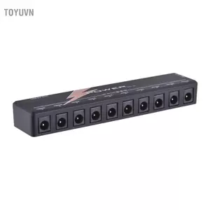 toyuvn ERYUE Bộ nguồn bàn đạp ghi-ta 10 kênh có đèn báo LED bảo vệ ngắn mạch độc lập để tạo hiệu ứng Nhạc cụ di động khác (Đen)