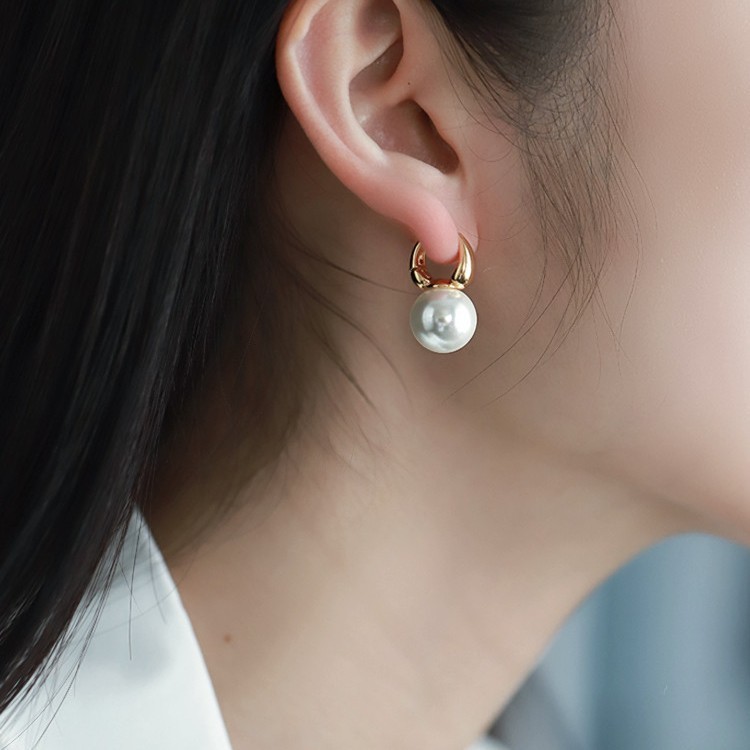 Bông tai thời trang ngọc trai thanh lịch phong cách Pháp
