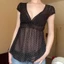 Áo thun lưới nữ mùa hè phiên bản Hàn Quốc mới cổ chữ V giảm béo eo cinching thời trang thuần khiết mong muốn dáng rộng giản dị hàng đầu