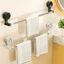 Giá treo khăn tắm gắn tường không cần khoan, có thể điều chỉnh kích thước, dùng cốc hút chân không, giá để đồ trong