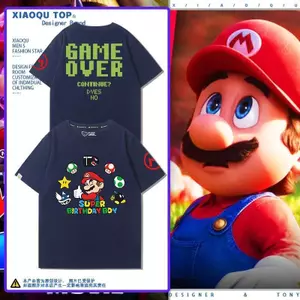 Nintendo Super Mario Mario Game Hàng Hóa Ngắn Tay Nam Nữ Mùa Hè Cotton Nguyên Chất Phù Hợp Với 2023 Áo Thun Phong Cách Mới