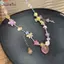 AqToCna Y2K Kẹo Nelace Nữ Cô Gái Ngọt Ngào Dễ Thương Choker Nhiều Màu Sắc Dệt Tay Đính Hạt Ngắn Clavicl Dây Xích AqToCna