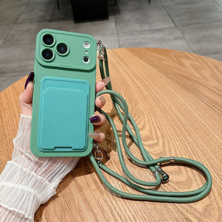 Túi đựng thẻ mắt thiên thần mới Dây treo kính thiên văn Thích hợp cho iPhone 17 Túi đựng thẻ Phong cách 1615 Promax Silicone Chống rơi Đơn giản