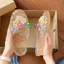 Giày Thạch Thời Trang Nữ Phiên Bản Hàn Quốc Bên Ngoài Mặc Baotou Giày Hoa Phụ Kiện Flat Nửa Dép Pha Lê Trong Suốt Đi Biển Dép O9VM