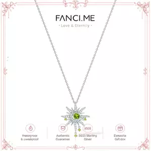 FANCIME "Soluna Nexus" Peridot Vòng cổ bạc bằng đá quý tháng 8