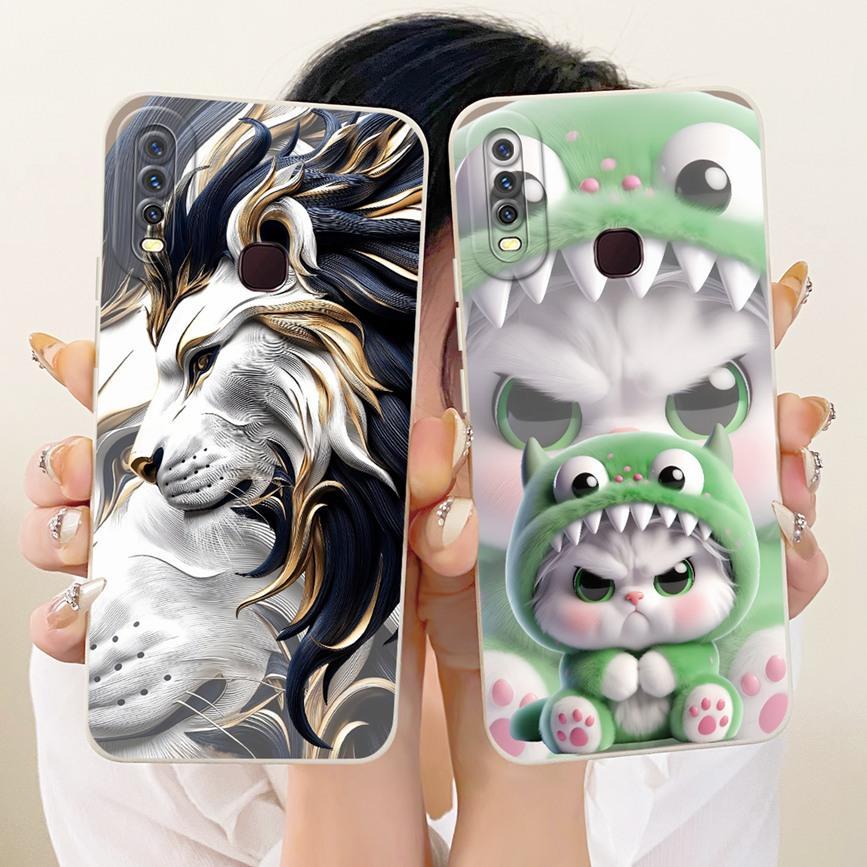 Dành Cho Vivo 1901 1902 1904 1940 Vivo Y12 Y15 Y17 Ốp Lưng Điện Thoại Mèo Dễ Thương Thoáng Mát Hoạt Hình Tranh Trường Hợp Chống Sốc Silicon Lỏng Vỏ Mềm