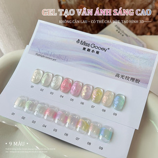 Miss Gooey Sơn móng tay mới độ bóng cao bề mặt nhám hiệu ứng satin được tạo hình bằng khuôn tạo họa tiết siêu nhỏ không cần rửa lại ánh ngọc trai.