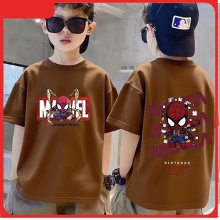 Áo Thun bé trai Marvel Spider-Man Tay Ngắn Cho Trẻ Em, In Hình Hoạt Hình, Vải Cotton Mềm, Phong Cách Mới 2026