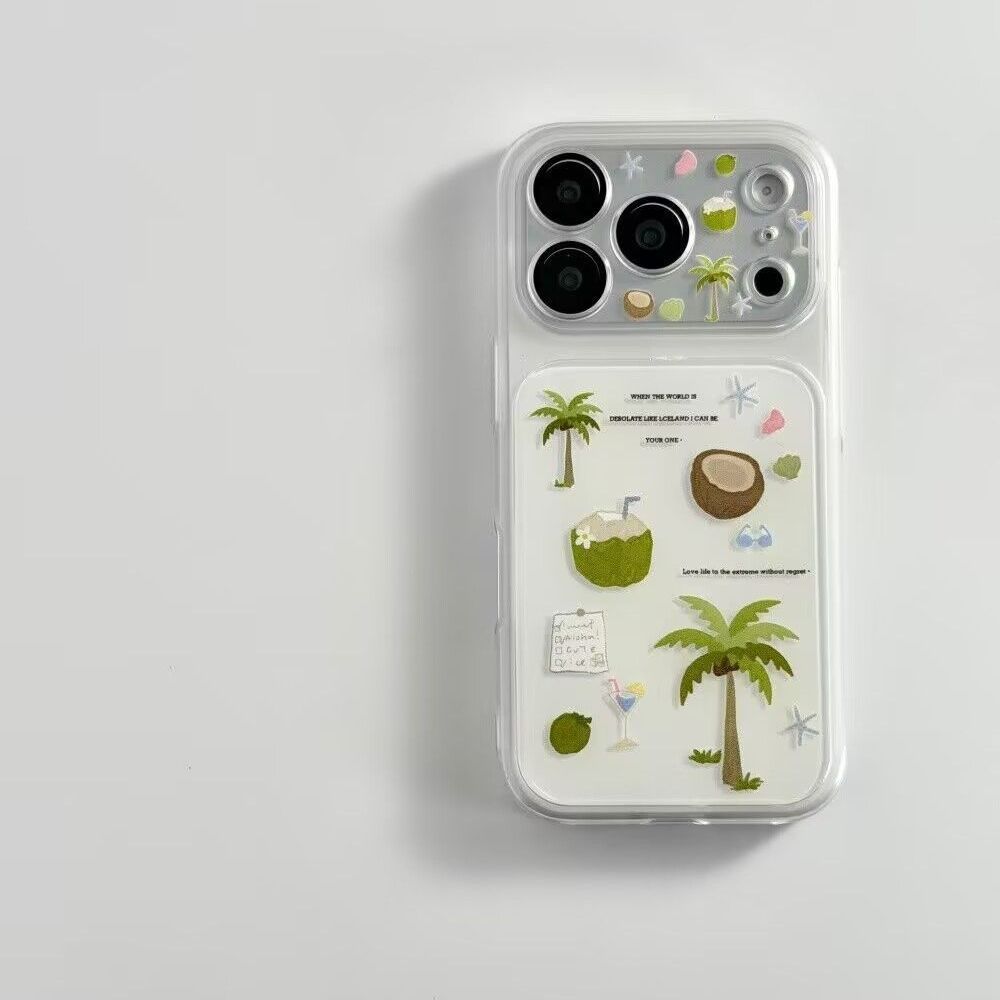 Ốp lưng cây dừa mùa hè, quả dừa, phù hợp iPhone 17/16/15/14/13/12 ProMax, độc đáo