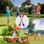 Que bơm hơi QEARY, có thảm Air Hammer Yard Game Sticks, Đồ chơi ngoài trời Màu xanh đỏ Trò chơi đấu sĩ PVC dễ thương Sticks Party Beach