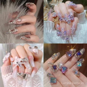 Làm Móng Tay Handmade Đeo Móng Tay Thành Phẩm Cao Cấp Pure Desire Phong Cách Miếng Dán Móng Tay Thành Phẩm Full Kim Cương Kim Cương Lớn Làm Móng Tay Miếng Dán Bộ Sưu Tập