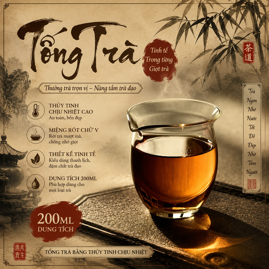TỐNG TRÀ THỦY TINH CHỊU NHIỆT 200ML – THANH LỊCH CHO NGHỆ THUẬT THƯỞNG TRÀ