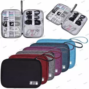 Túi sắp xếp cáp PYCOU, Túi lưu trữ điện tử chống nước Polyester, Tai nghe di động miễn phí sử dụng du lịch