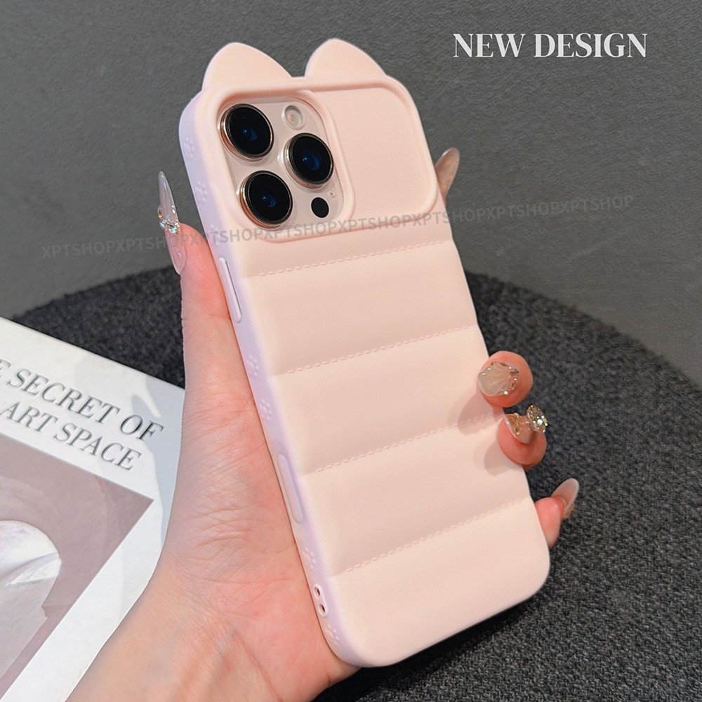 Ốp Điện Thoại Tai Mèo May Mắn Cho iPhone 17 Pro Max 16 Plus 15 14 13 12 11 Vỏ Bảo Vệ Chống Sốc