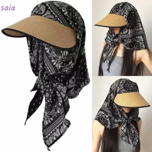 Mũ trùm đầu nữ SAIA, Mũ chống nắng chấm bi chống tia cực tím, Vành rộng hợp thời trang thoáng khí Mũ xô quấn toàn bộ mùa hè ngoài trời