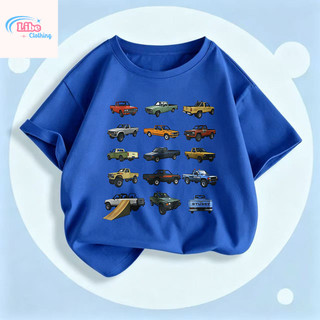 Áo Thun Trẻ Em  Xe Bán Tải Unisex, Vải Cotton Thoáng, Phong Cách Đường Phố, Cho Bé Mùa Hè, Size 90-150