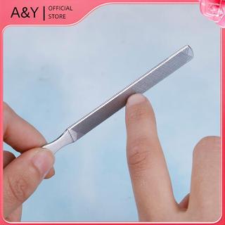 A & Y Dụng cụ làm móng tay bằng kim loại bằng thép không gỉ làm đẹp móng chân hai mặt.