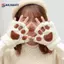 AN.MART Đáng Yêu Sang Trọng Mèo Móng Vuốt Paw Găng Tay Sang Trọng Ấm Áp Mềm Mại Sang Trọng Ngắn Ngón Lông Tơ Gấu Găng Tay Trang Phục Găng Tay Nửa Ngón VN