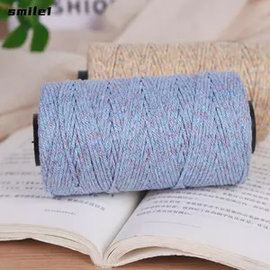 Sợi dây vàng lấp lánh SMILE, Sợi kim loại lấp lánh DIY, Sợi móc thủ công dệt kim 2,5mm chất lượng cao cho túi / mũ / thảm
