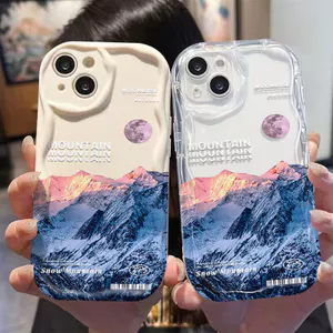 Ốp Lưng Cho OPPO A6 A5X A3 A96 A95 A92 A77S A76 A74 A60 A58 A57 A54 A53 A52 A38 A18 A17 A16 A15 A5 A9 A3S F9 Pro Kem Vồng Cong Cạnh Motif Núi NYK244