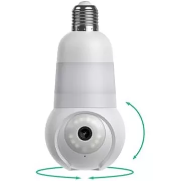 Camera an ninh bóng đèn Luna không dây ngoài trời trong nhà, 360° Pan Tilt, Tầm nhìn ban đêm màu sắc, Bóng đèn LED &amp; Spotlight, Camera Wi-Fi 6 2.4GHz, Camera chiếu sáng cho an ninh gia đình (2026 