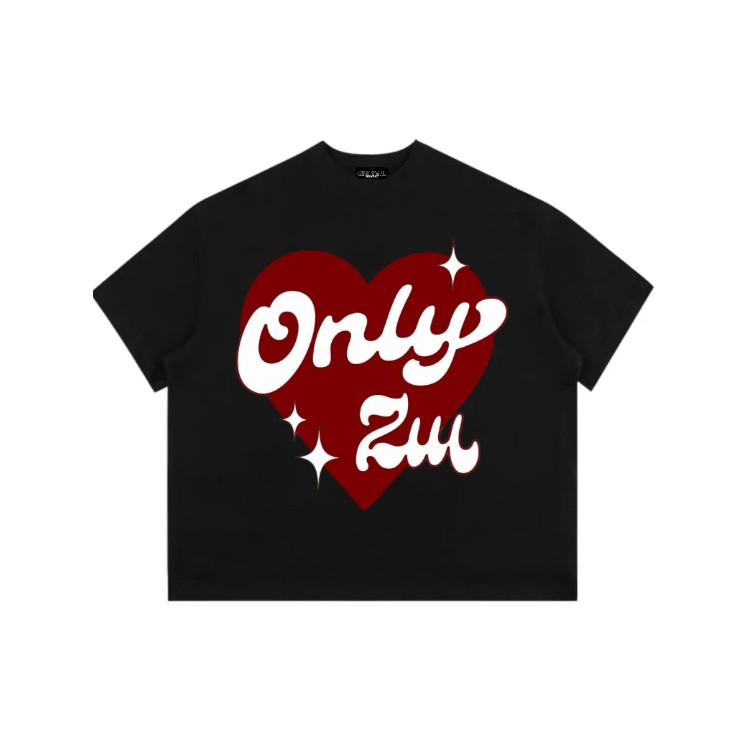 （Giao hàng 24h）Angela Áo Thun Boxy Local Brand ONLYZIU Form Rộng 220gsm " HEART Trái Tim " Cotton Tay Ngắn