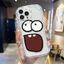 Ốp lưng tương thích cho iPhone 17 Air 16 15 14 13 12 11 Pro X XR XS Max SE 2020 6 7 8 Plus Kem gợn sóng viền cong Motif Khuôn mặt ngộ nghĩnh NYK262