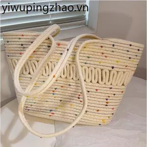 Túi Rơm Nữ 2025 Phong Cách Mới Di Động Túi Dệt Mùa Hè Du Lịch Đi Biển Túi Dung Tích Lớn Túi Đeo Vai Tote p