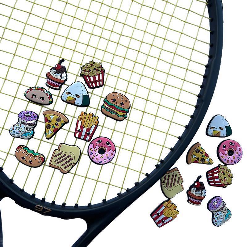 Thực phẩm loạt Hamburger Vợt Tennis bánh pizza Cookie bánh mì donut hình giảm xóc Silicone Vợt Tennis DAMPENER VN