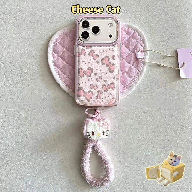 Ốp Lưng In Họa Tiết Da Báo Nơ Hồng Kitty iPhone Cho iPhone 17 Pro 16 15 14 11 12 13 Pro Max Xs Max XR 7 Plus
