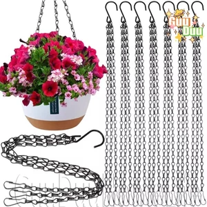 Móc treo chậu hoa - Có 3 móc - Trang trí sân vườn tại nhà - Dây chuyền hạng nặng - Móc treo chậu trồng - Dây chuyền thay thế chậu hoa treo / Giao hàng miễn phí