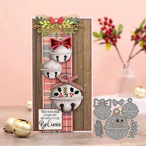 Giáng Sinh Yếu Tố Chuông Giáng Sinh Kim Loại Thép Carbon Cắt Khuôn DIY Vải Album Ảnh Thiệp Chúc Mừng Cắt Chết Giấy Thủ Công Sổ Lưu Niệm Dập Nổi Khắc Bản Mẫu
