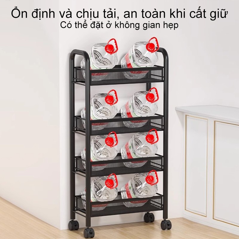 Tidy Xe đẩy Spa 3/4/5 tầng Xe đẩy đựng đồ Lưới sắt 100% đa năng có bánh xe
