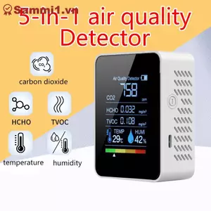 Máy đo độ ẩm nhiệt độ ZK 5in1 CO2 Máy đo độ ẩm TVOC HCHO Màn hình chất lượng không khí VN