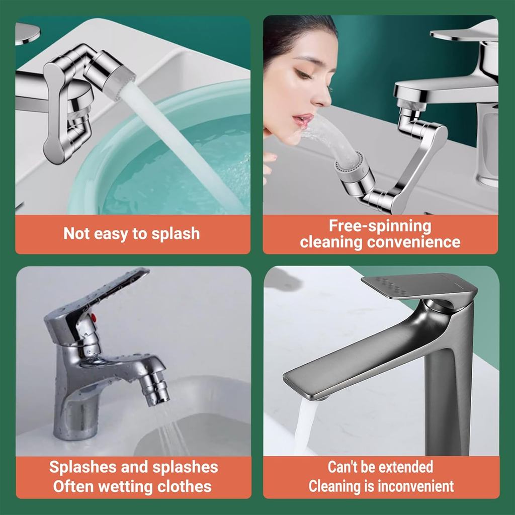 Bộ chuyển đổi vòi cơ khí xoay linh hoạt Bộ chuyển đổi vòi chống bắn nước đa năng để giặt nhà bếp và phòng tắm