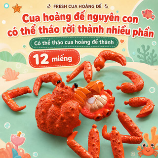 Bộ đồ chơi cắt ghép 14 chi tiết – Hộp táo, dao cắt, thớt, đĩa – Rau củ, hải sản , gà – Mô phỏng nấu ăn, rèn khéo léo