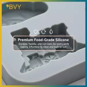 Khuôn silicon sô cô la BVY 3D Vintage Xe lửa Máy bay Nonsti Dễ dàng phát hành DIY Bánh kẹo mềm Dụng cụ làm bánh cho đồ dùng dự tiệc kỷ niệm.